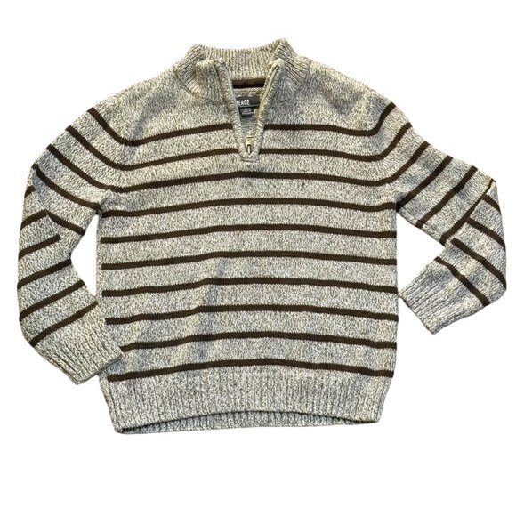Commerce Kids Striped Half-Zip Sweater 6 Comfortable Knit Cotton Blend & Acrylic - Picture 1 of 7